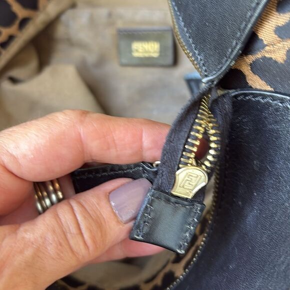 Fendi leopard print canvas bag - Picture 12 of 13